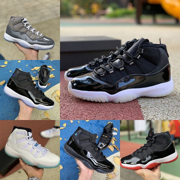 

2023 jumpman jubilee 11 11s high basketball shoes cool grey legend blue 25th anniversary space jam gamma blue playoffs bred concord 45 low, Black