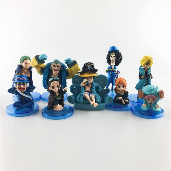 

one piece figures set 9 pieces anime cartoon figure character model toy handmade pvc figure doll ornaments for luffy shadow charac207s