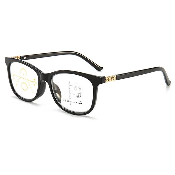 Óculos de sol Simvey Fashion Anti Blue Light Progressive Multifocal Glasses Women Cat Eye Designer Bifocal Reading Óculos de sol