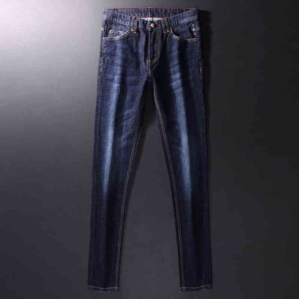 

men's jeans vintage blue simple time trend men's jeans slim little feet fashion brand lfib