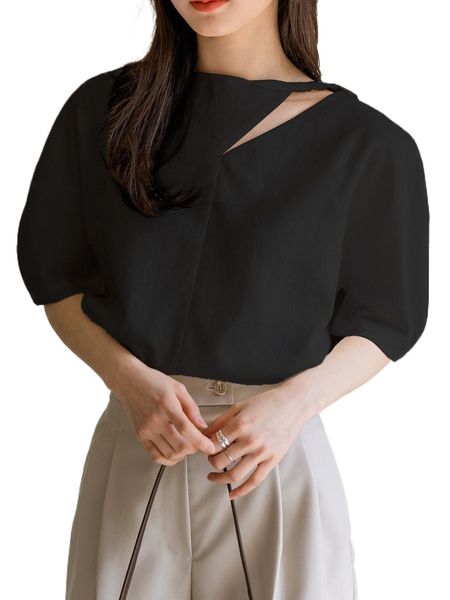 

dazy-less cut out batwing sleeve blouse o9v3#, White