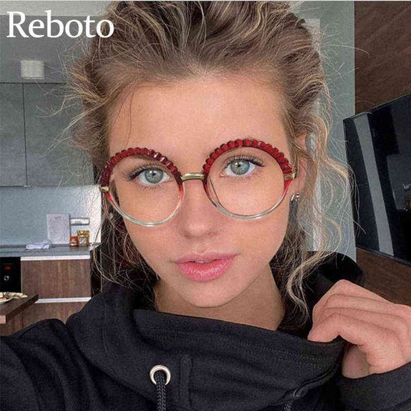 

sunglasses new trends women's eyeglasses frames retro round transparent anti-blue blocking ripple glasses for ladies fashion 220321, White;black