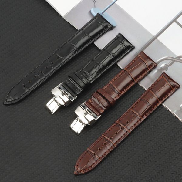 

brand genuiue calf leather watchband for omega strap watch band classic business style man at150 20mm with tools, Black;brown