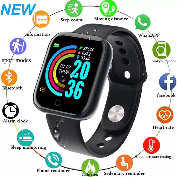 

d20 pro smart watch men women y68 blood pressure heart rate monitor sport smartwatch fitness tracker for xiaomi huawei