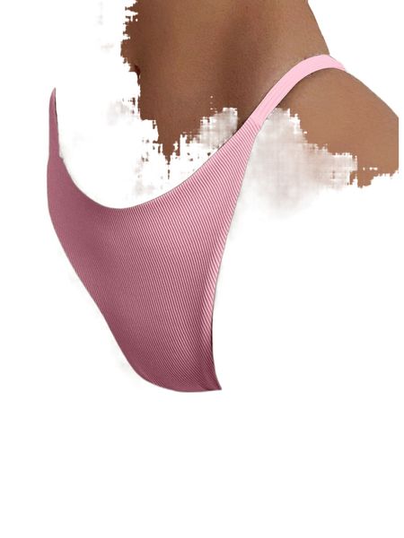 

ribbed knit bikini bottom v27x#, White;black