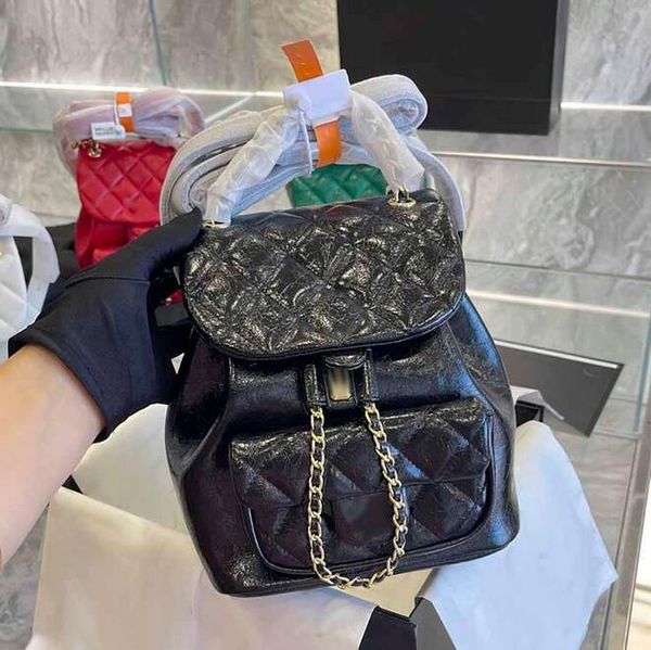 

designer backpack diamond lattice bag women fashion gold color chain classic letter cross body bag mini backpacks the tote bags