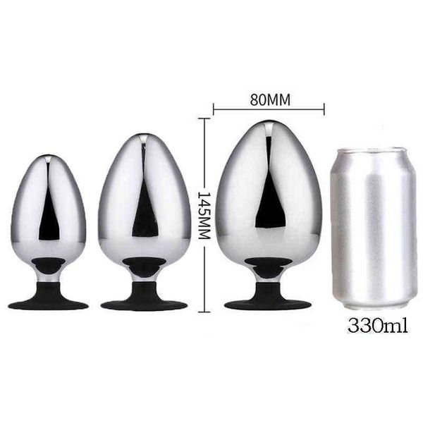 Nxy Anal Toys Metal Batt Plug Grande Sexo для женщины Big Buttplug Dilatador Beads Sex Toy Gay Men Sextoyse Homme 220506