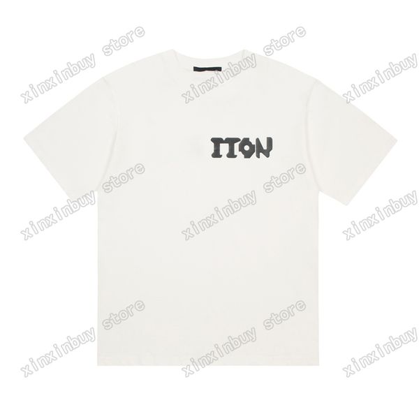 

22ss men women designers t shirts tee 2054 warm gradient letter california short sleeve crew neck streetwear black xinxinbuy xs, White;black