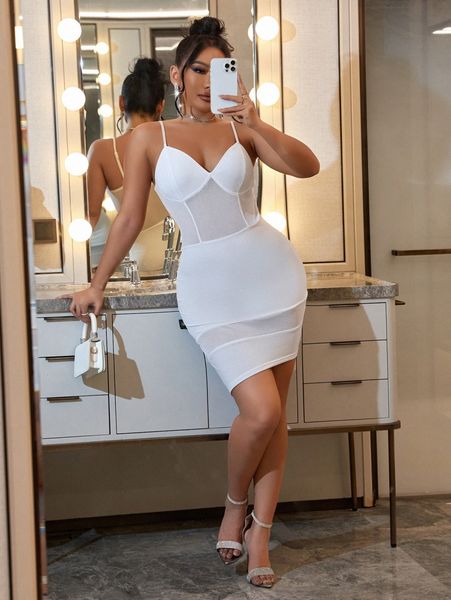 

sxy mesh insert cami bodycon dress h9rd#, Black;gray