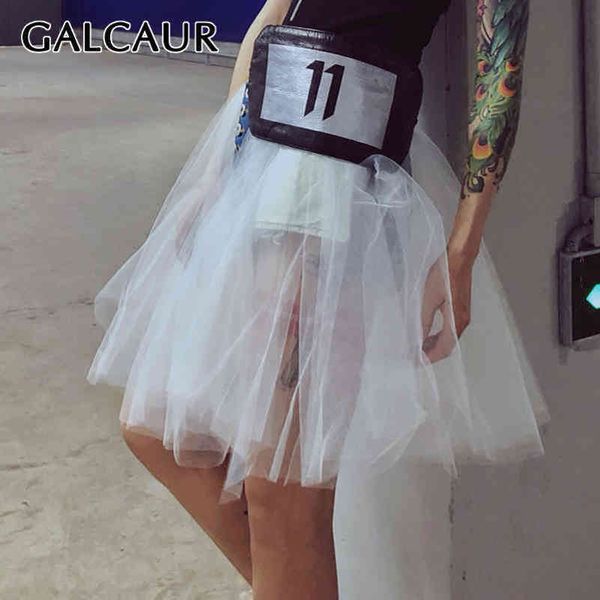 

casual ball gown skirt for women high waist white midi skirts female fashion clothing style spring 210423, Black