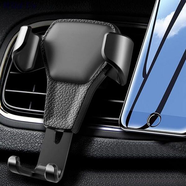 Organizador de carros Universal 9.5 * 8cm Gravity Telefone titular de ar ventilação de couro de suporte de couro para GPS de célula