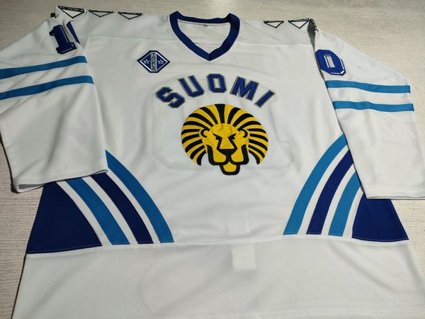 Nadir Vintage Hokey 1991 ESA Tikkanen Takımı Finlandiya Kanada Kupası oyunu Jersey Beyaz Kişiselleştirilmiş Erkekler Gençlik Kadın Herhangi Bir Adı Numarası S-5XL