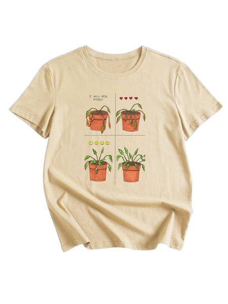 

romwe x kalechip p.lants print tee v1xq#, White