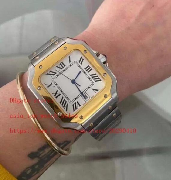 Fornecedor de fábrica topselling mais recente estilo homens relógios de pulso mecânico automático dois tons 18k ouro / aço 39mm branco dial data de alta qualidade relógios masculinos de alta qualidade
