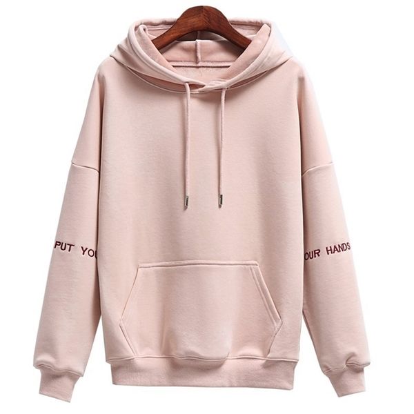 

women fashion corduroy hoodies female solid color embroidery hooded tracksuit sweatshirt long sleeve casual sportswear coat 201203, Black