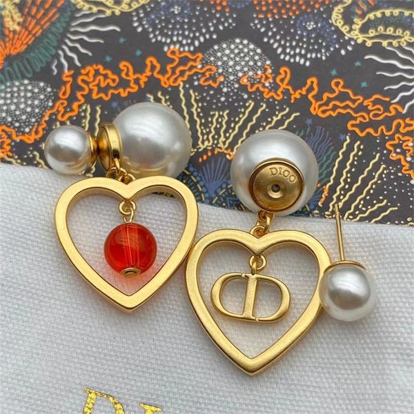 

ornament charm earring love pearl smart earrings trend simple temperament beating female earrings accessories, Golden