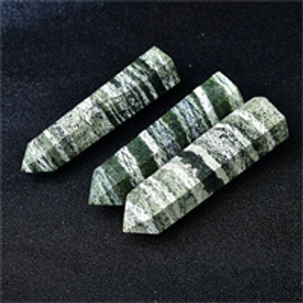 Green Zebra Jasper Points Healing Reiki Crystal Tower Crystal Points Decorazioni per la casa Quarzo fatto a mano Collezione di decorazioni per la casa Regalo