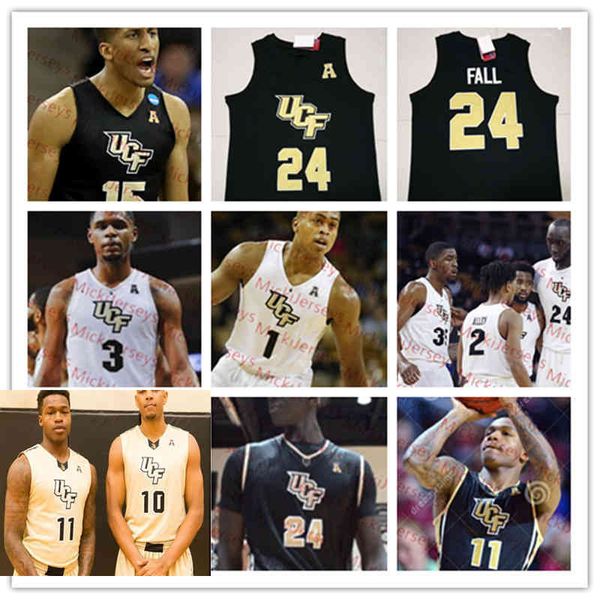 

xflsp 2022 college custom ucf knights stitched college basketball jersey 15 aubrey dawkins jersey 24 tacko fall jerseys 35 collin smith 1 b., Black