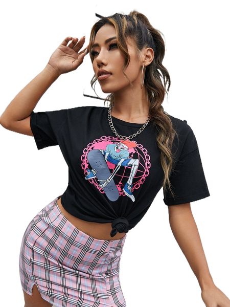 

x sapstudio figure graphic drop shoulder crop tee l0xj#, White