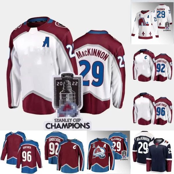 

colorado cale makar jersey 2022 stanley cup champions valeri nichushkin mikko rantanen landeskog nathan mackinnon kadri burakovsky jerseys, Black;red