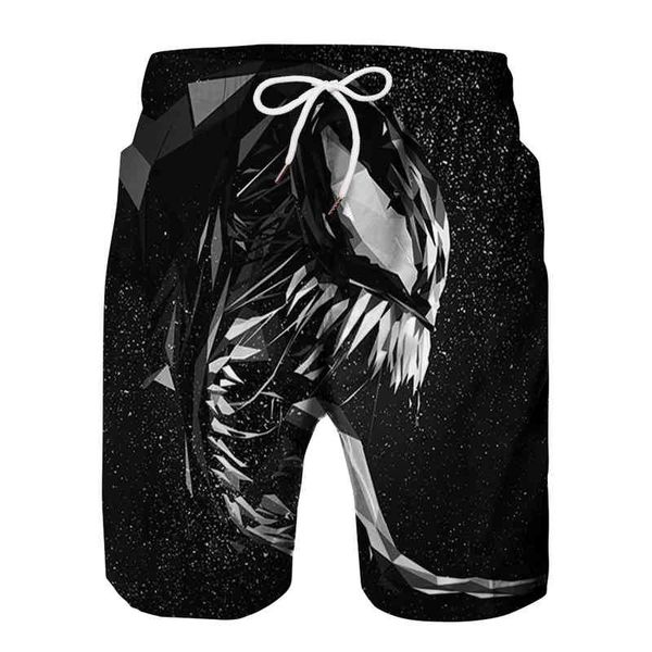 

men's shorts poison night 3d digital printing holiday beach pants summer casual sports, White;black
