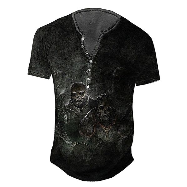 

men's henley shirt tee t shirt 3d print graphic orangutan plus size henley daily sports button-down print short sleeve basic casual cl, White;black