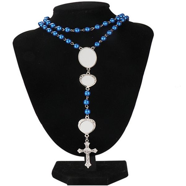 Длинное винтажное сублимацию пустые серебряные серебряные ожерелье -ожерелье Женщина Женщина Термическое транстер.