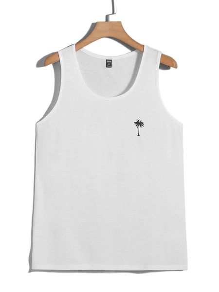 

men palm tree print tank v7ye#, White;black