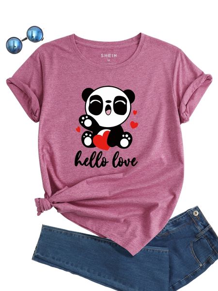 

cartoon & letter print tee 01z4#, White