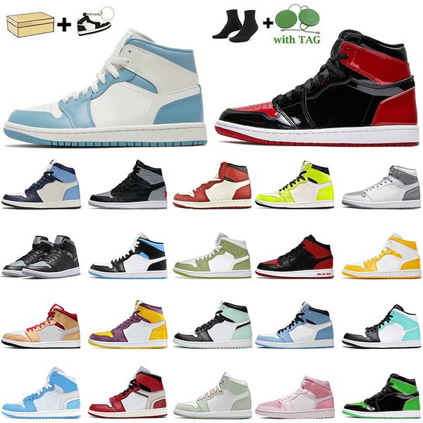 

university blue patent bred text 1s basketball shoes with box jumpman 1 og shadow stealth chicago reimagined green python visionaire women m