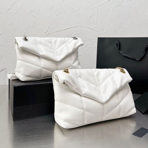 

loulou puffer small chain bag in quilted flap magnetic snap closure designer handbag leather fashion crossbody bag matelasse tote
