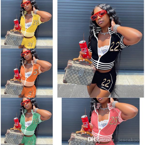 

embroidery letter 2 piece pants outfits summer women tracksuits desinger clothes short sleeve baseball suit sport shorts sets, White