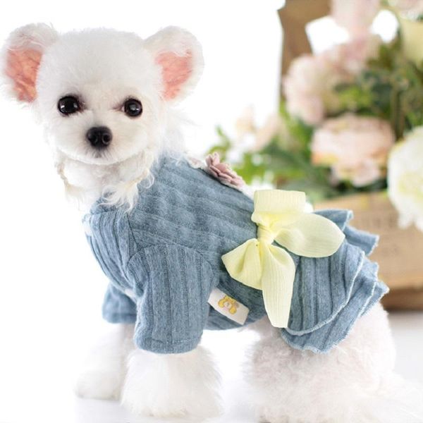 Vestido de vestuário para cachorro Lollypop Autumn Winter Princess Dresses Coat Teddy Bichon Puppy Dress Girl Roupos para um pequeno cachorro