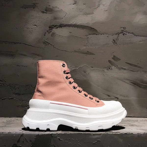 

luxury designer shoes fashion trend women boots ankle boot genuine leather platform rubber short knight boots canvas shoe 35-44, Black