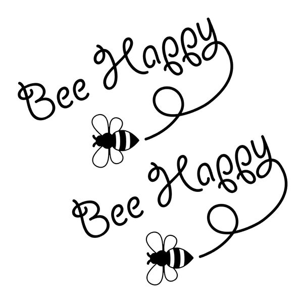 

2pcs universal walls styling exterior waterproof auto accessories art truck decals bee happy car sticker window bumper diy decor