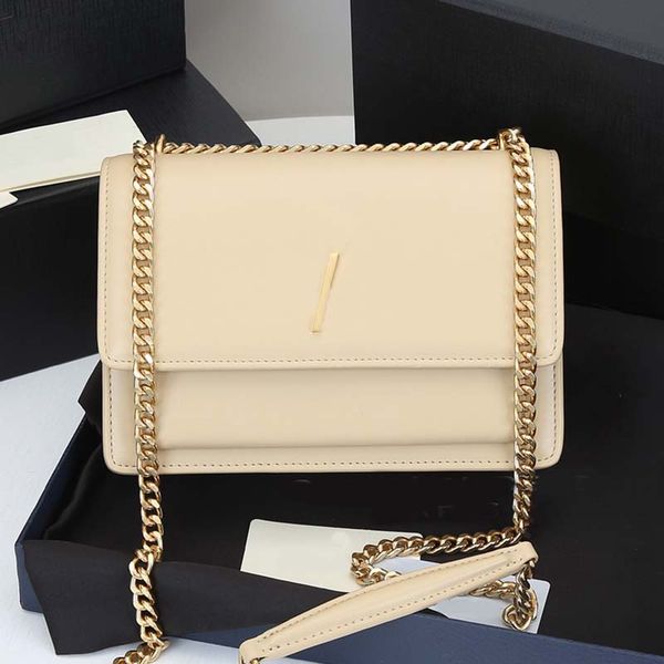 

chain crossbody bag flap messenger shoulder bags cowhide leather interior compartment pocket magnetic buckle plain handbags purse