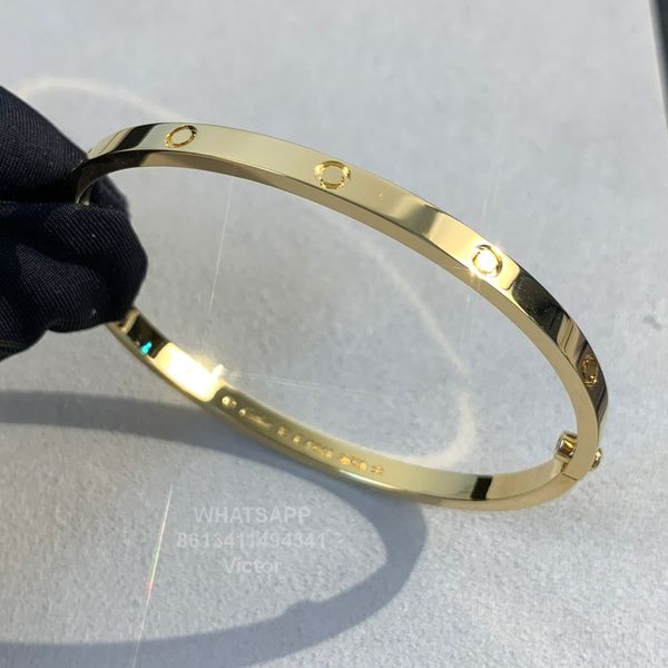 Love Bangle узкий браслет браслет золотой 18 k три раза никогда не исчезает высокий качественный размер в Европе с официальной репликой роскошной бренд -бренды женские браслеты