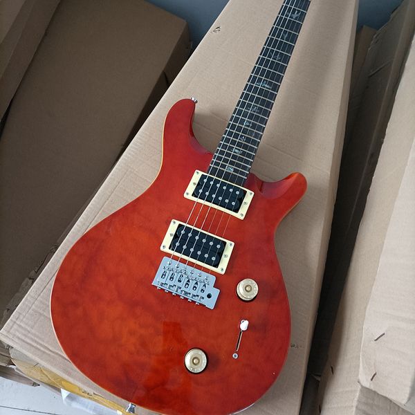 

two colors 6 strings electric guitar with flame maple veneer rosewood fretboard