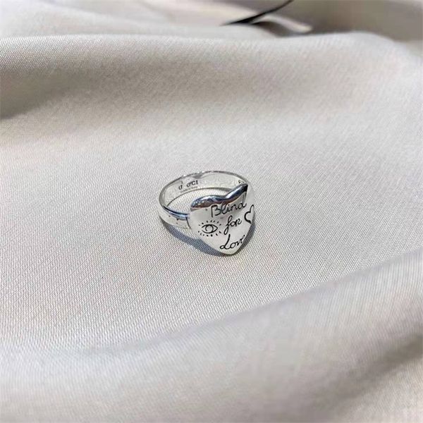 

10% off jewelry the new zhigujia 925 silver simple hollow out double fearless love ring female