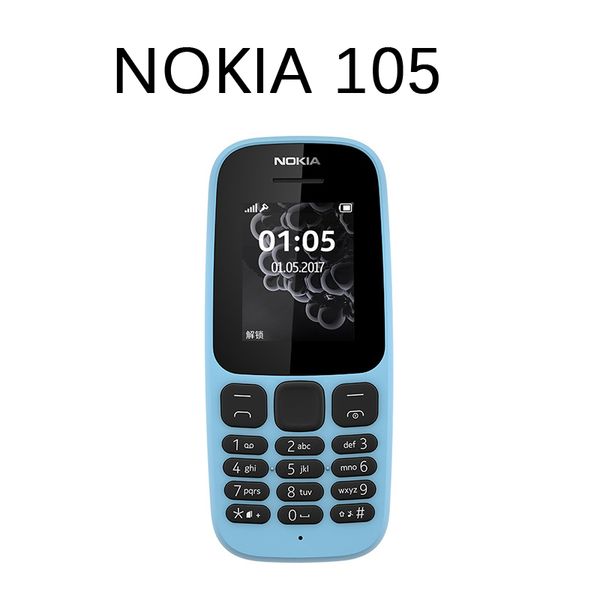 Original generalüberholte Mobiltelefone Nokia 105 GSM 2G für kleine alte Menschen Nostalgie-Geschenk-Mobiltelefon