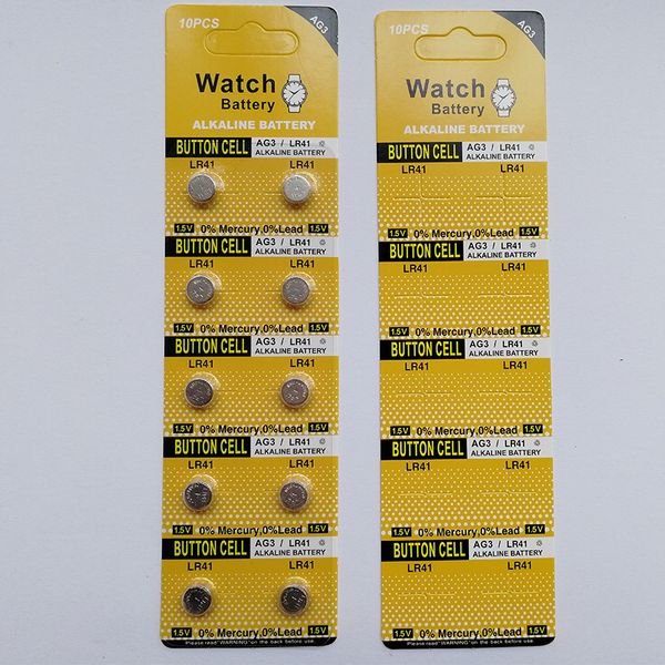 AG3 LR41 Alkaline Knopfzelle Uhrenbatterien 1,5 V 50 Karten/Los
