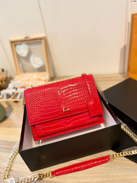 

designers shoulder bag luxury tote purse handbag message bags cluth brand classic genuine leather crossbody original box kate gold chain cro