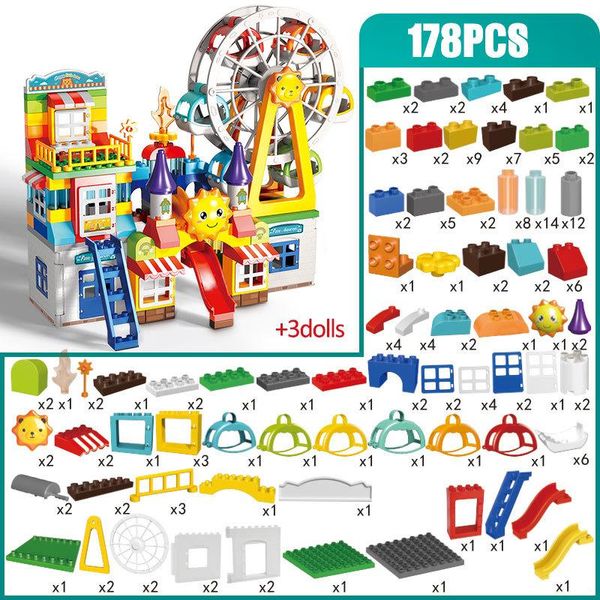

mode kits 171-269pcs marble race run big size block building blocks funnel slide blocks diy educational toys for children gift k716