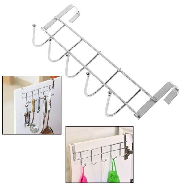 Haken Schienen 5 über Tür Kleidung Kleiderbügel Rack Schrank Schlaufe Halter Regal für Home Badezimmer Küche