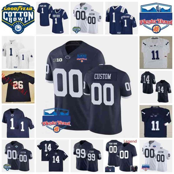 

xflsp 2022 college custom penn state nittany lions stitched football jersey tyler rudolph 11 daniel george 13 ellis brooks 2 ta'quan ro, Black