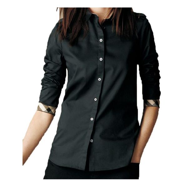 22ss Camicette firmate da donna T-shirt Tessuto liscio Parigi Lettere Doppia lettera Vestiti da donna Camicia a maniche lunghe da donna reale Top bianco nero TAGLIA S-XXL