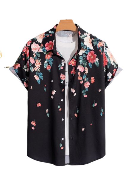 

men floral print shirt without tee k0hm#, White;black