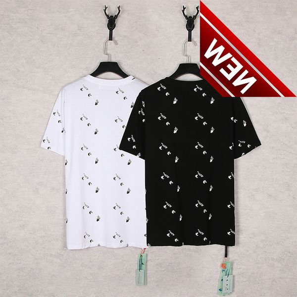 

2022 spring and summer tide br off full-size small label gesture print style short sleeve t-shirt for men women, White;black