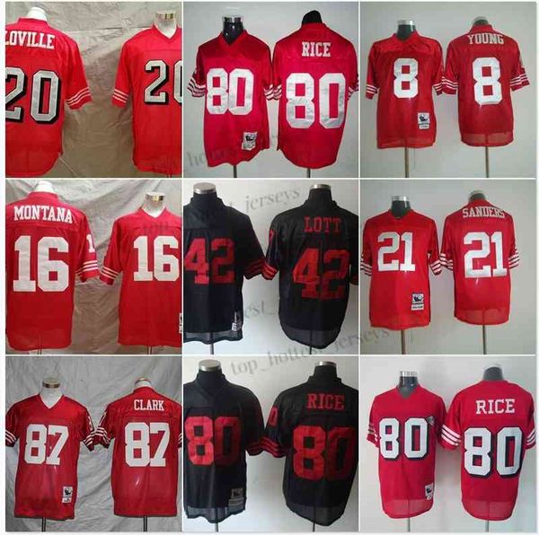 

ncaa 75th vintage football 80 jerry rice 8 steve young jerseys stitched 16 montana 42 ronnie lott deion sanders 21 jersey mitchell ness, Black