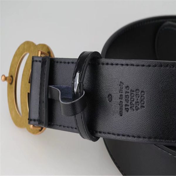 

men's women's fashion classic designer belt luxury belt casual gold buckle letter smooth width 3.8cm, Black;brown